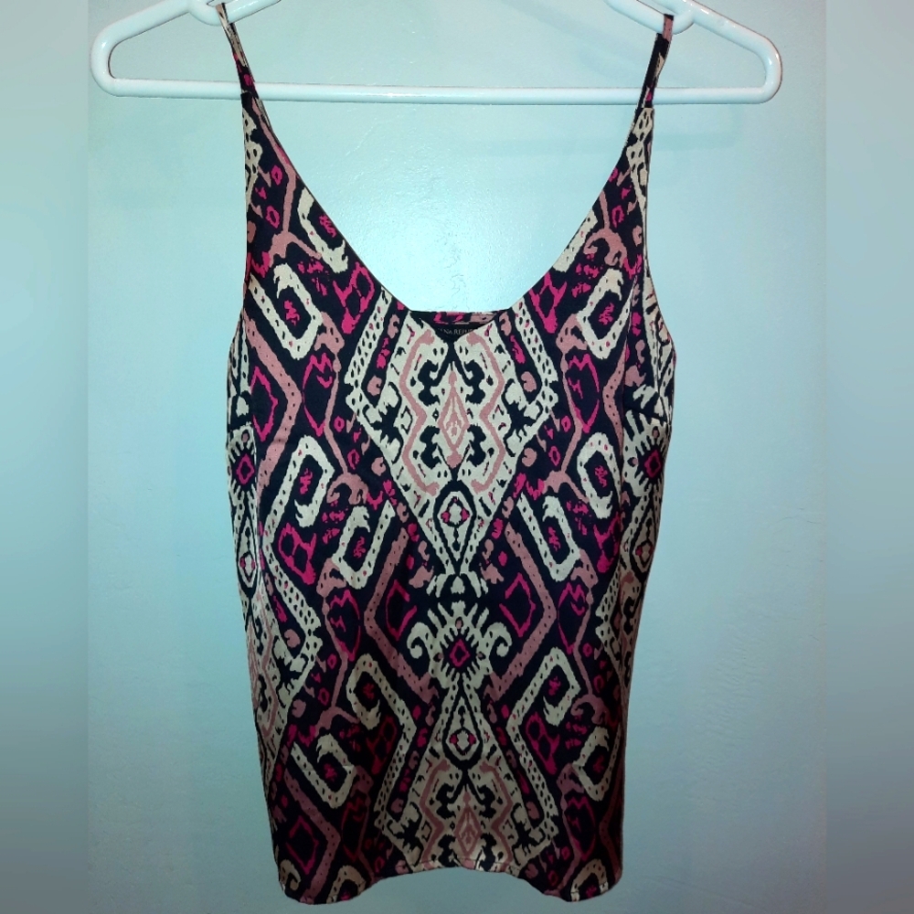 Banana Republic Boho pink & black abstract print lined camisole NWT size XS